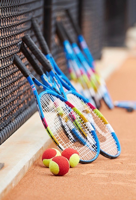 tennis racquets and balls